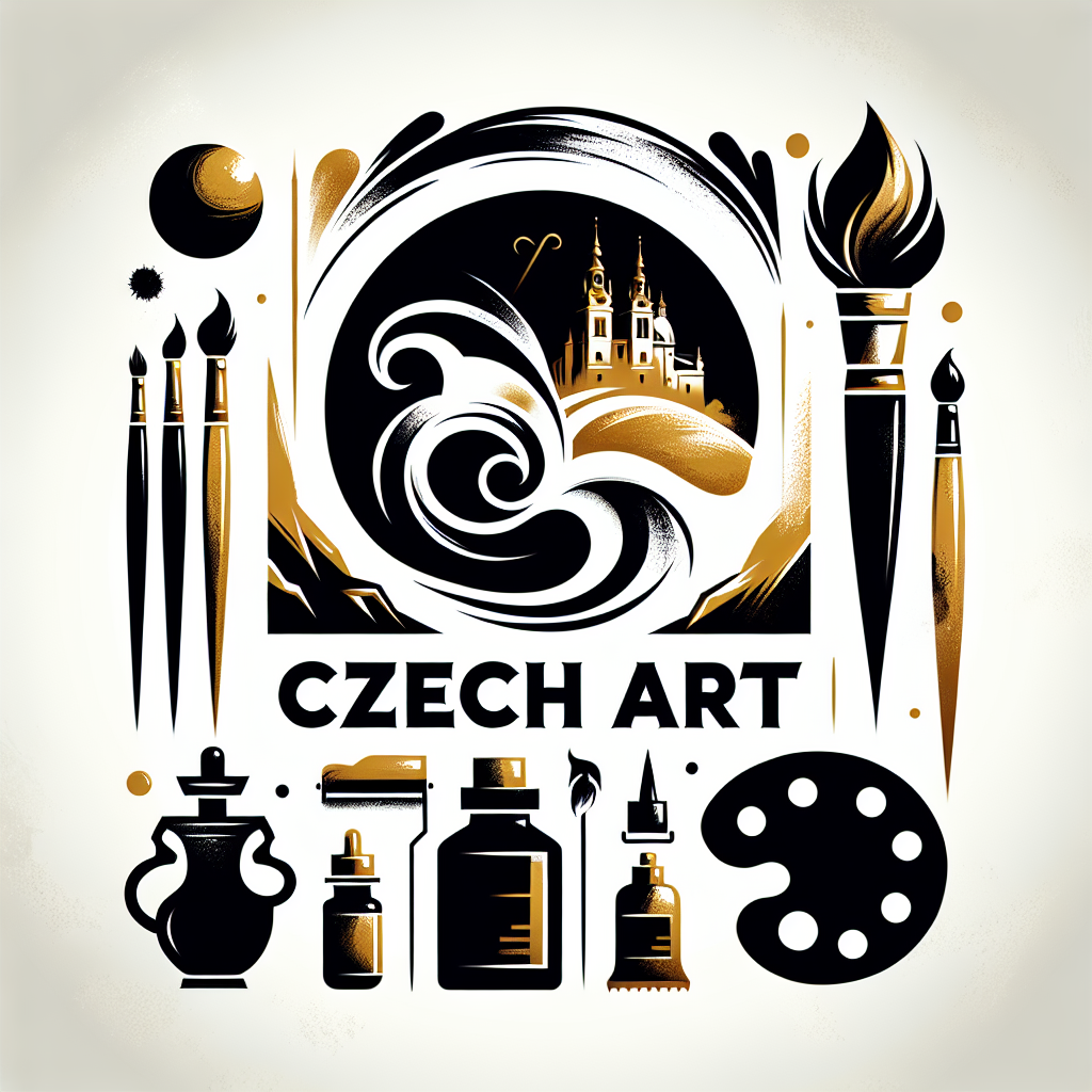 Logo pro web „Czech Art“, který se zaměřuje na výtvarné umění v České republice. Styl: elegantní a moderní s nádechem kreativity. Prvky: silueta štětce, malířská paleta, abstraktní tahy barvou, případně silueta galerie. Barvy: černá, bílá, zlatá nebo vínová pro umělecký a profesionální vzhled. Font: moderní serif nebo umělecký kaligrafický.